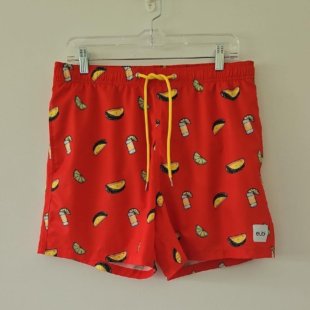 Eubi Taco Margarita‎ Swim Trunks Red Size Medium